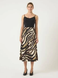 YASPELLA MIDDELLANGE ROK -YAS Kleding Winkel 26030737 Sandshell 1214298 005