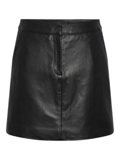 YASLYMA LEREN MINIROK -YAS Kleding Winkel 26031905 Black 001