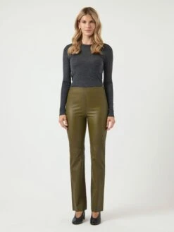 YASZELLU LEREN BROEK 11 YASZELLU LEREN BROEK -YAS Kleding Winkel 26031971 DarkOlive 005