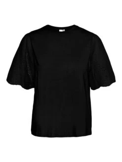 YASLEX BRODERIE ANGLAISE T-SHIRT -YAS Kleding Winkel 26033890 Black 001