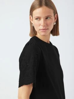 YASLEX BRODERIE ANGLAISE T-SHIRT -YAS Kleding Winkel 26033890 Black 006