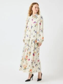 YASASINA MAXI ROK -YAS Kleding Winkel 26034011 WhitecapGray 1109077 005