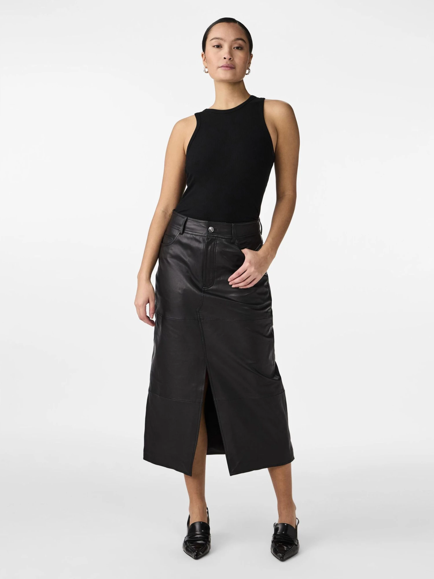 YASMINA LEREN MIDIROK 6 YASMINA LEREN MIDIROK - Afbeelding 4