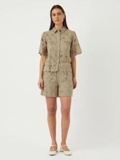 YASSAGGA SHORTS -YAS Kleding Winkel 26036822 SilverSage 005