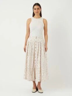 YASARA MIDDELLANGE ROK -YAS Kleding Winkel 26036910 SilverSage 1167888 005