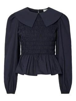 YASROMA GESMOKTE TOP 12 YASROMA GESMOKTE TOP -YAS Kleding Winkel 26037197 NavyBlazer 001