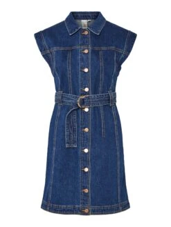YASNEMA KORTE JURK -YAS Kleding Winkel 26037423 MediumBlueDenim 001