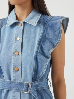 YASCAWI DENIM MAXI-JURK -YAS Kleding Winkel 26037659 MediumBlueDenim 1187920 007