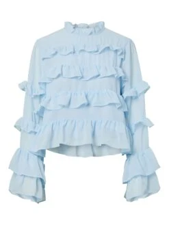 YASZERA TOP MET LANGE MOUWEN -YAS Kleding Winkel 26037664 IceWater 001