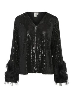 YASFLOW TOP MET LANGE MOUWEN -YAS Kleding Winkel 26037683 Black 001