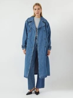 YASKALERA TRENCHCOAT -YAS Kleding Winkel 26037726 LightBlueDenim 005
