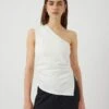 YASVENICE ONE-SHOULDER TOP -YAS Kleding Winkel 26037727 StarWhite 003