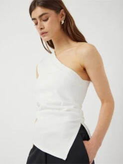 YASVENICE ONE-SHOULDER TOP 10 YASVENICE ONE-SHOULDER TOP -YAS Kleding Winkel 26037727 StarWhite 006