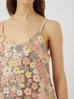 YASLALEA BANDJE PAILLETTEN KORTE JURK -YAS Kleding Winkel 26037764 FrenchVanilla 1189401 006