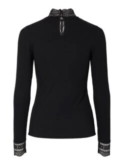 YASELLINA HOGE KRAAG TOP MET LANGE MOUWEN -YAS Kleding Winkel 26037887 Black 002