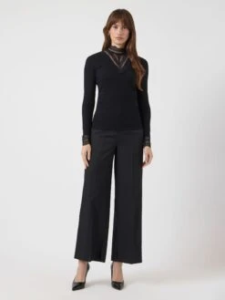 YASELLINA HOGE KRAAG TOP MET LANGE MOUWEN -YAS Kleding Winkel 26037887 Black 005