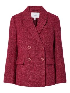 YASPETRA BOUCLE BLAZER -YAS Kleding Winkel 26037950 TibetanRed 1197833 001