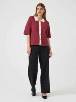 YASLORO 4 GEBREID VEST -YAS Kleding Winkel 26037973 TibetanRed 1196097 005