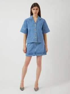 YASCECI 2/4 SPIJKERBLOUSE -YAS Kleding Winkel 26038113 MediumBlueDenim 005