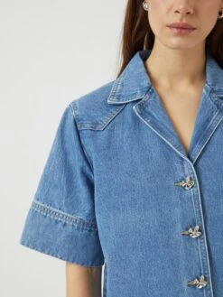 YASCECI 2/4 SPIJKERBLOUSE -YAS Kleding Winkel 26038113 MediumBlueDenim 006