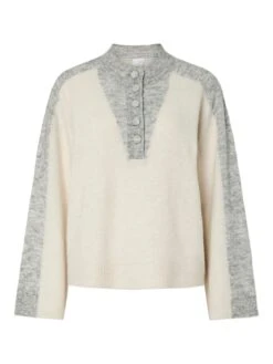 YASVIVIO GEBREIDE TRUI -YAS Kleding Winkel 26038295 LightGreyMelange 1205451 001