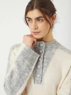 YASVIVIO GEBREIDE TRUI -YAS Kleding Winkel 26038295 LightGreyMelange 1205451 006