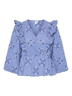 YASGINGA TOP MET 3/4-MOUWEN -YAS Kleding Winkel 26038336 DazzlingBlue 1208483 001