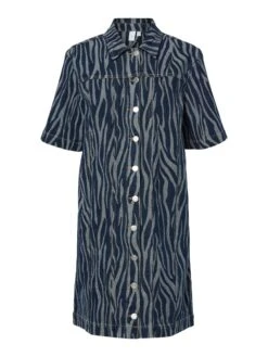 YASLORA 2/4 MINI DENIM JURK -YAS Kleding Winkel 26038344 DarkBlueDenim 1208583 001