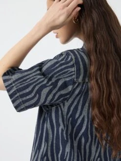 YASLORA 2/4 MINI DENIM JURK -YAS Kleding Winkel 26038344 DarkBlueDenim 1208583 006