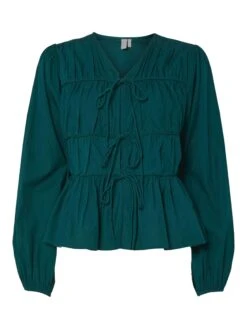 YASEBBA TOP MET LANGE MOUWEN -YAS Kleding Winkel 26038410 PonderosaPine 001