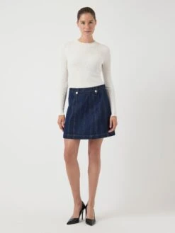 YASCYRA MW DENIM MINIROK -YAS Kleding Winkel 26038602 DarkBlueDenim 005