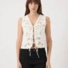 YASTHEA STRIK MOUWLOZE TOP -YAS Kleding Winkel 26038677 StarWhite 003
