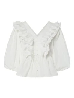 YASRUNA TOP MET 3/4 MOUWEN -YAS Kleding Winkel 26039105 StarWhite 001