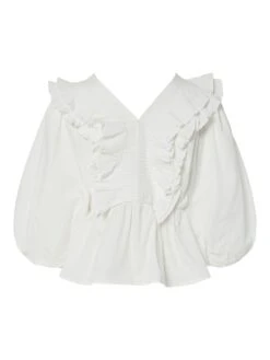 YASRUNA TOP MET 3/4 MOUWEN -YAS Kleding Winkel 26039105 StarWhite 002