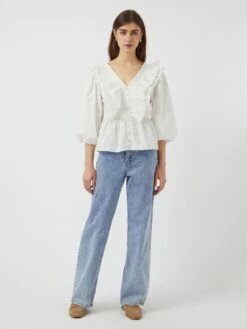 YASRUNA TOP MET 3/4 MOUWEN -YAS Kleding Winkel 26039105 StarWhite 005