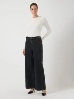 YASSATIRANI MW WIDE FIT JEANS -YAS Kleding Winkel 26039189 DarkGreyDenim 005