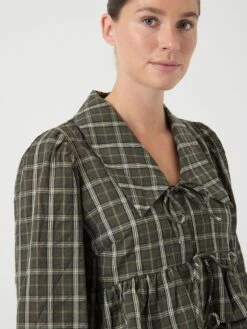 YASCINNA STRIK TOP MET LANGE MOUWEN -YAS Kleding Winkel 26039201 ForestNight 1230388 006