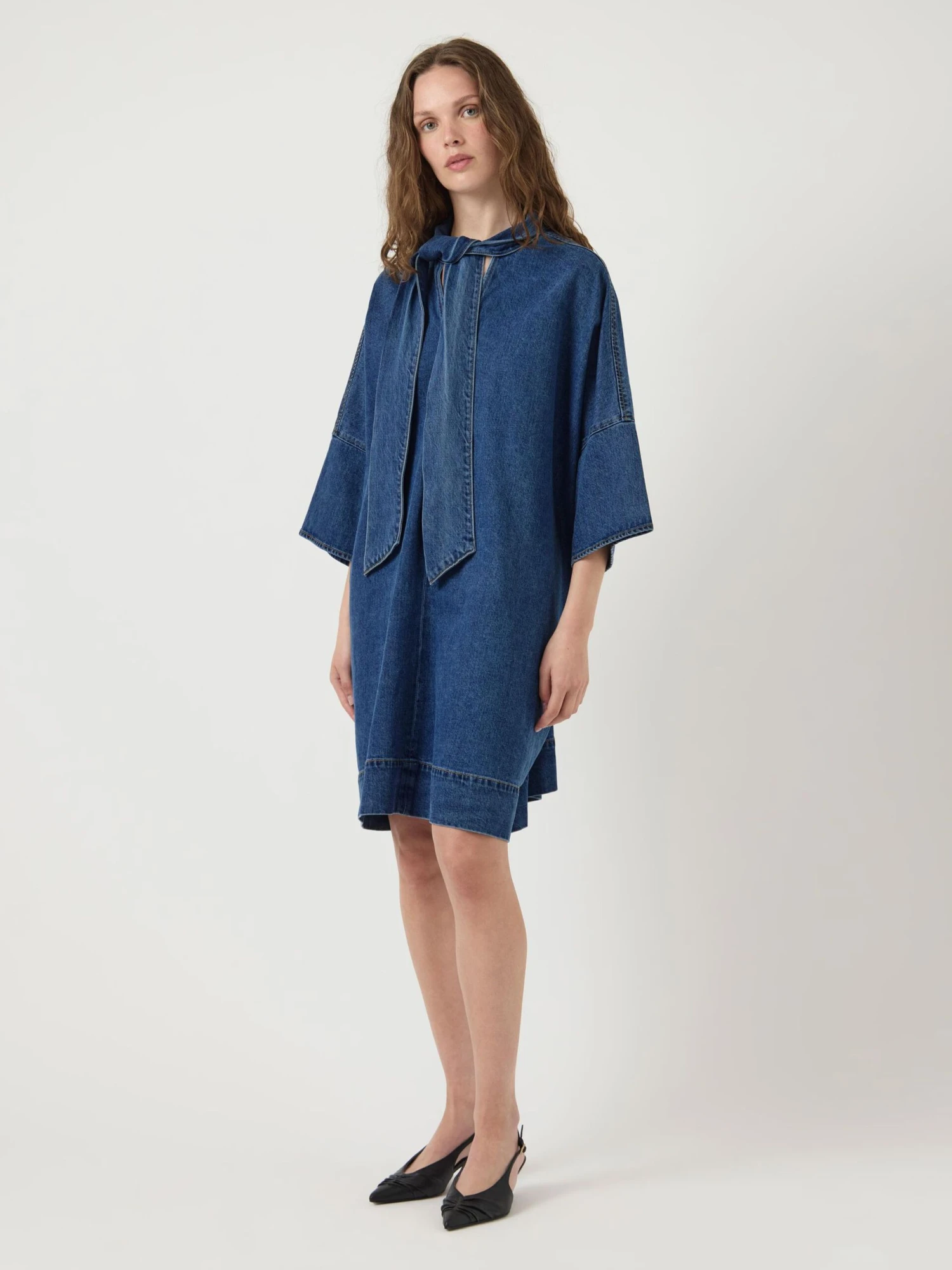 YASLIRA 3/4 DENIM JURK 6 YASLIRA 3/4 DENIM JURK - Afbeelding 4
