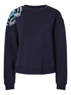 YASBLUGA MET DECORATIE SWEATSHIRT -YAS Kleding Winkel 26039247 NavyBlazer 1231919 001