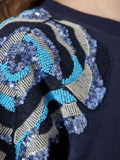 YASBLUGA MET DECORATIE SWEATSHIRT -YAS Kleding Winkel 26039247 NavyBlazer 1231919 007