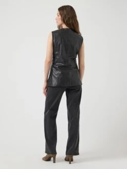 YASVERA LEER GILET 11 YASVERA LEER GILET -YAS Kleding Winkel 26039275 Black 004
