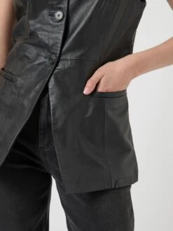 YASVERA LEER GILET 13 YASVERA LEER GILET -YAS Kleding Winkel 26039275 Black 006