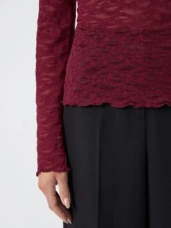 YASCARA KANT TOP MET LANGE MOUWEN -YAS Kleding Winkel 26039389 TibetanRed 006