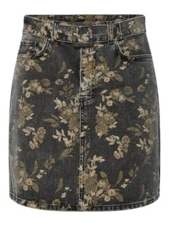 YASTAUPERA DENIM MINIROK -YAS Kleding Winkel 26039470 TaupeGray 1238876 001