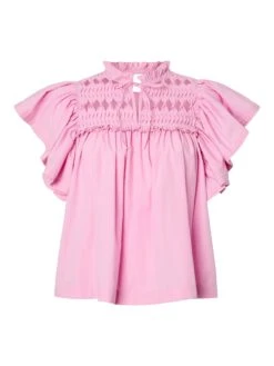 YASLUERA SHIRT MET KORTE MOUWEN -YAS Kleding Winkel 26039620 Bonbon 001