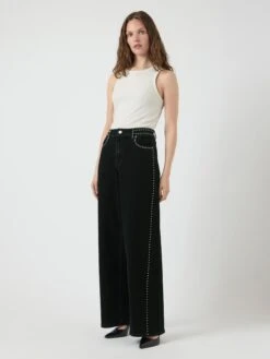 YASNOELLE HW STUDS JEANS 12 YASNOELLE HW STUDS JEANS -YAS Kleding Winkel 26039662 DarkGreyDenim 005