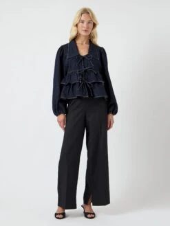 YASCELINA DENIM STRIK TOP -YAS Kleding Winkel 26040008 DarkBlueDenim 005