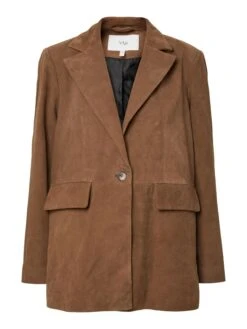 YASPALMA SUÈDE LEER BLAZER -YAS Kleding Winkel 26040445 Emperador 001