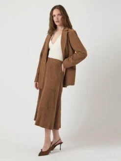 YASPALMA SUÈDE LEER BLAZER -YAS Kleding Winkel 26040445 Emperador 005