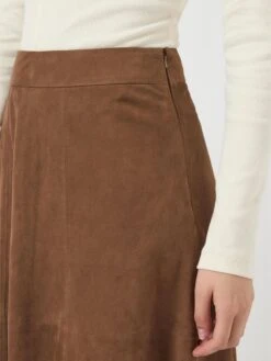 YASPALMA HW SUEDE LEREN MIDIROK -YAS Kleding Winkel 26040446 Emperador 006